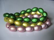 LARGE OVAL GREEN, YELLOW & PINK