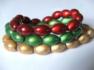 LARGE OVAL RED, GREEN & GOLD