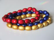 SMALL OVAL RED, DARK BLUE & YELLOW