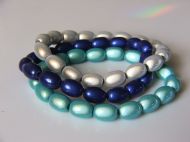 SMALL OVL WHIRE, DARK BLUE & TURQ