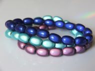 SMALL OVAL DARK BLUE, TURQ & LILAC