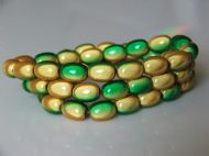 SMALL OVAL GREEN & YELLOW TWO TONE
