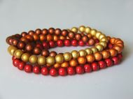 6MM SET CARAMEL,GOLD,ORANGE & RED