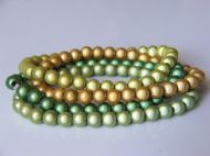 6MM SET LIGHT GOLD, GOLD, GREEN & LIGHT GREEN