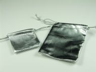 SILVER MATERIAL POUCHES