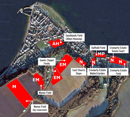 land not available for cromarty allotmentd - highland council, albyn housing and major phipps