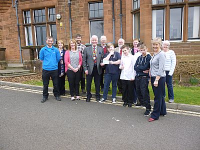 cheque presentation to balnacraig school, perth