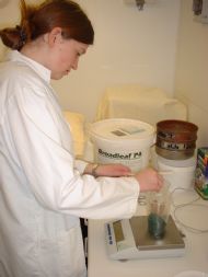 one of our technical assistants preparing a trial