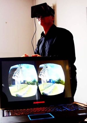 Using Oculus Rift headset Using Oculus Rift headset