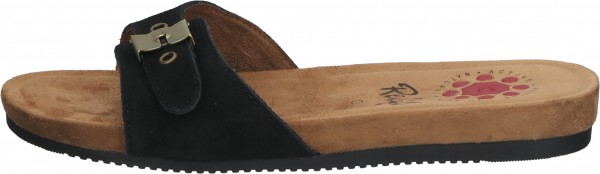 Relife Pantoletten Veloursleder Schwarz