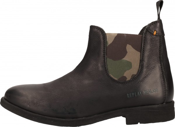Replay Stiefelette Leder Schwarz