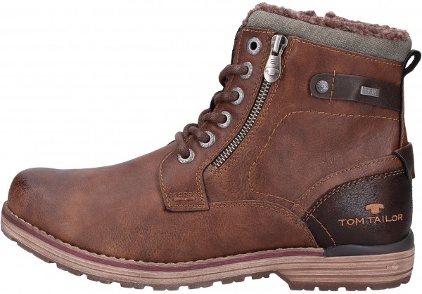 Tom Tailor Stiefelette Lederimitat Dunkelbraun Warmfutter
