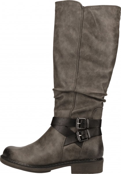 Marco Tozzi Stiefel Lederimitat Dunkelgrau