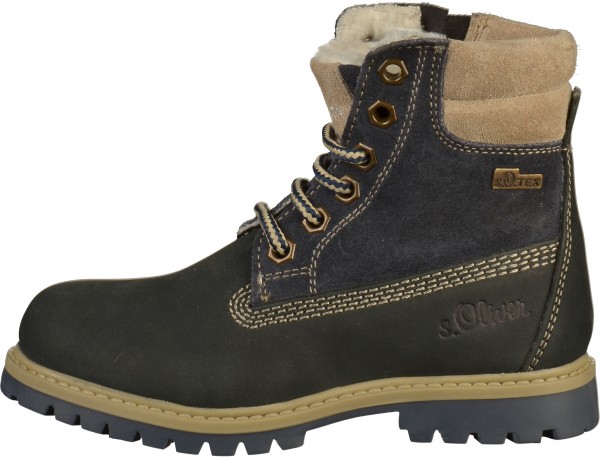 s.Oliver Stiefelette Leder Blau Warmfutter