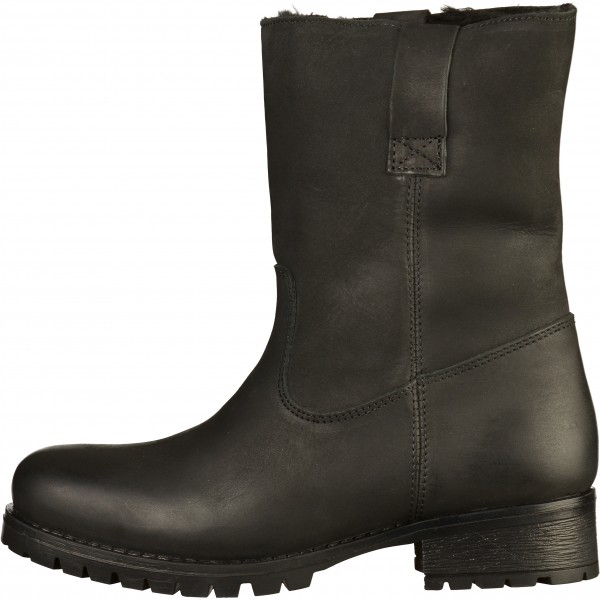Buffalo Stiefelette Leder Schwarz Warmfutter