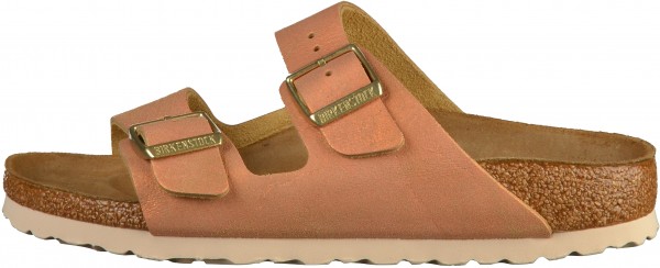 Birkenstock Arizona Pantoletten Veloursleder Washed Metallic Sea Copper