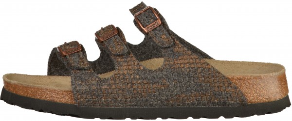 Papillio Florida Pantoletten Filz Shiny Felt Anthracite