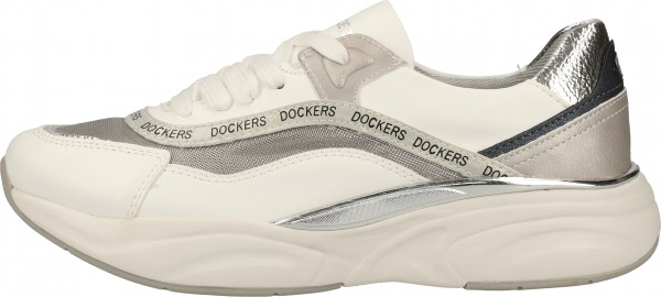 Dockers Sneaker Lederimitat/Textil Weiß Kombi