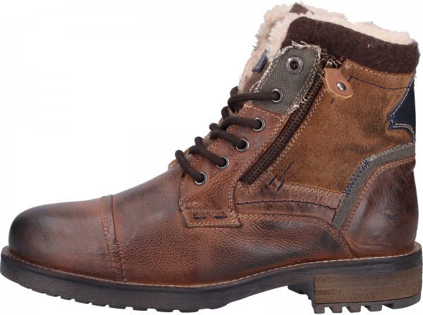 Tom Tailor Stiefelette Leder Cognac Warmfutter