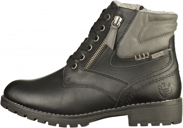 Jana Stiefelette Lederimitat/Textil Schwarz Warmfutter