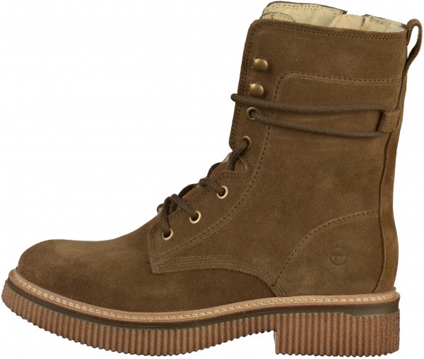 Tamaris Stiefelette Leder Olive Warmfutter