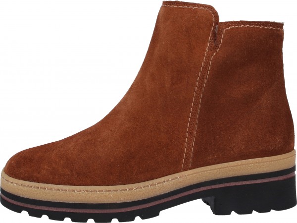 Paul Green Stiefelette Veloursleder Mittelbraun