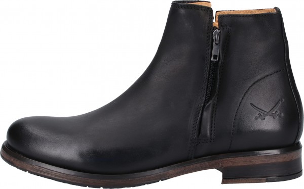 Sansibar Stiefelette Leder Schwarz