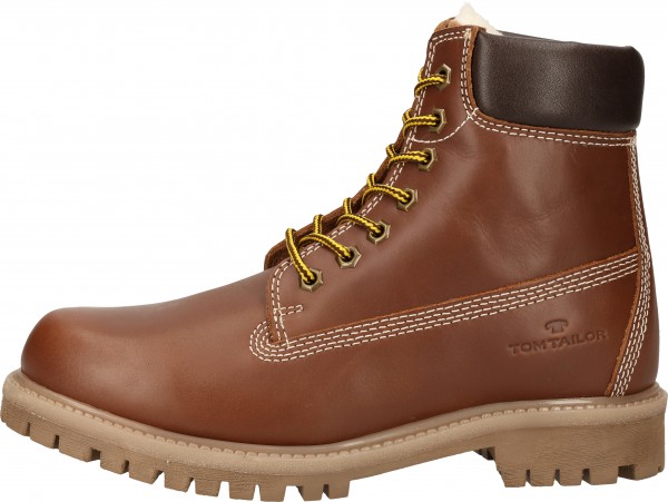 Tom Tailor Stiefelette Leder Cognac Warmfutter