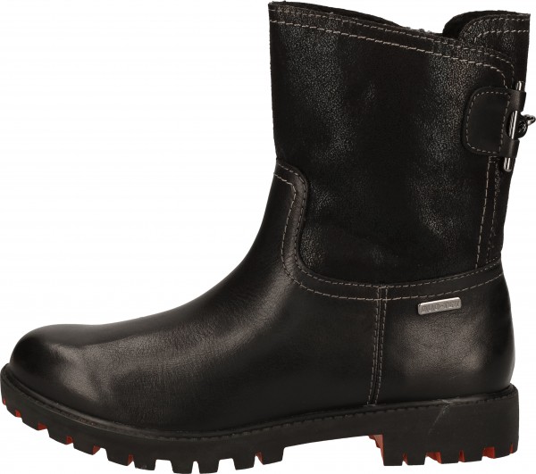 Tamaris Stiefelette Leder/Textil Schwarz/Orange