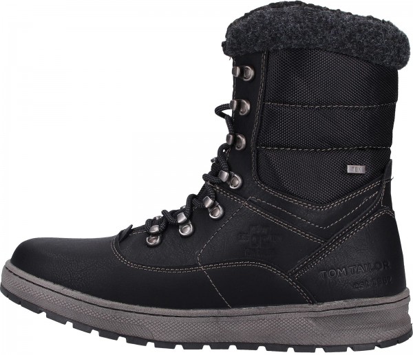 Tom Tailor Stiefelette Lederimitat/Textil Schwarz Warmfutter