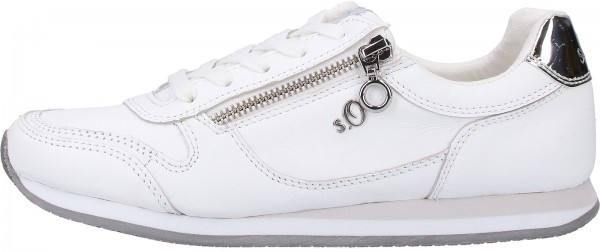 s.Oliver BLACK LABEL Sneaker Leder/Textil Weiß