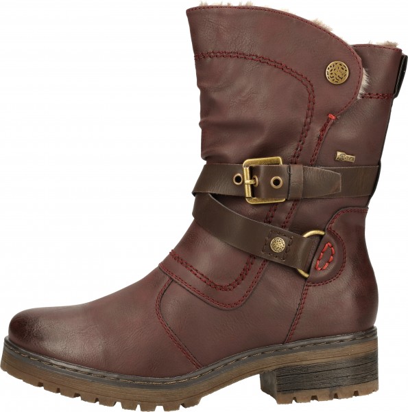Relife Stiefelette Lederimitat Bordeaux Warmfutter