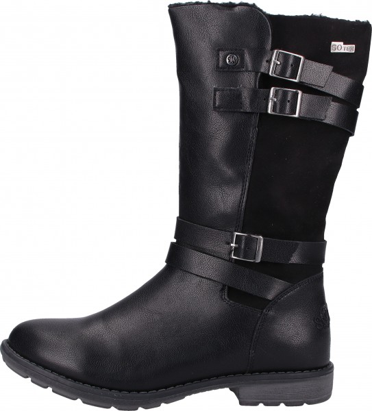 s.Oliver Stiefel Lederimitat/Textil Schwarz