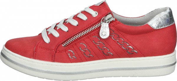 Relife Sneaker Lederimitat Rot/Silber