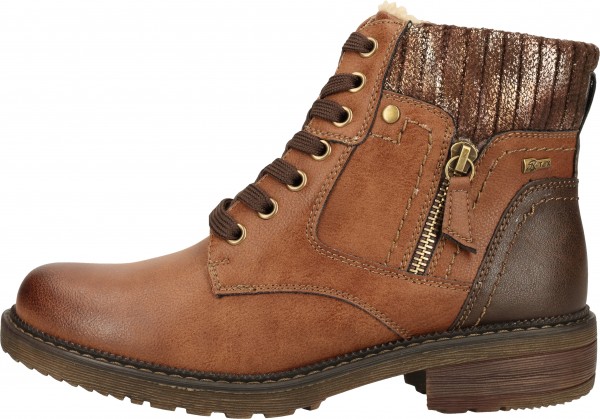 Relife Stiefelette Lederimitat Camel Warmfutter