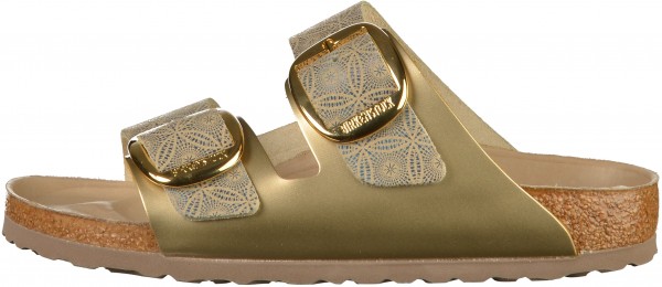 Birkenstock Arizoan Big Buckle Pantoletten Naturleder Ceramic Pattern Blue