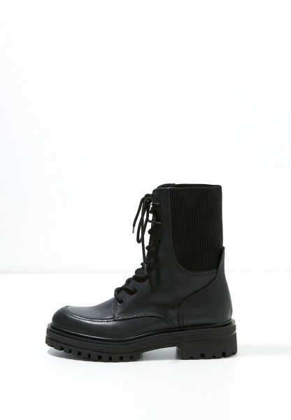 Inuovo Stiefelette Leder/Textil Schwarz