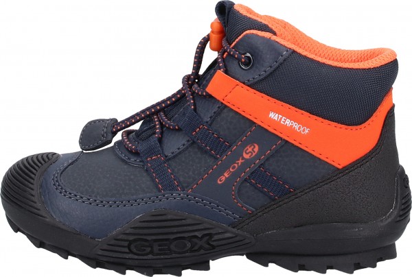 Geox Stiefelette Lederimitat/Mesh Navy/Orange