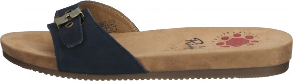 Relife Pantoletten Veloursleder Dunkelblau