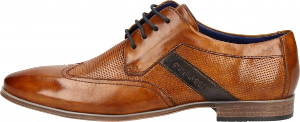 Bugatti Halbschuhe Glattleder Cognac