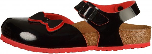 Birkenstock Anguilla Ribbon Kids Ballerinas Birko-Flor Two Tone Black Red Ribbon
