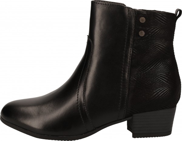 Jana Stiefelette Leder/Textil Schwarz