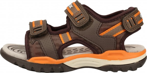 Geox Sandalen Lederimitat/Mesh Braun/Orange