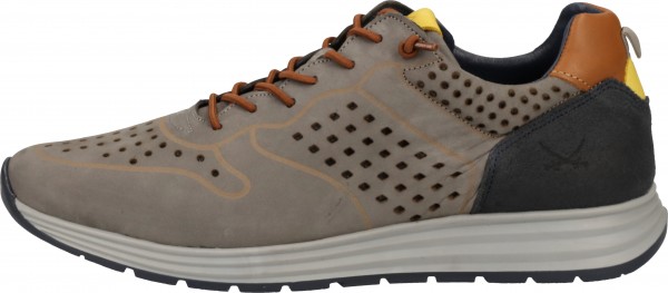 Sansibar Sneaker Leder Mittelgrau