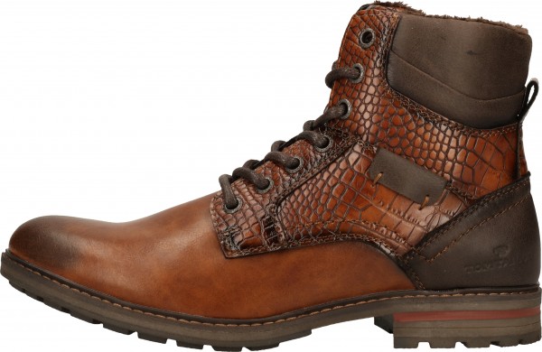 Tom Tailor Stiefelette Lederimitat Mokka Warmfutter