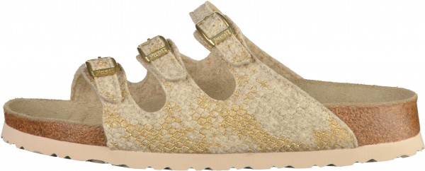 Papillio Florida Pantoletten Filz Shiny Felt Offwhite