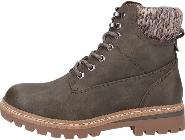 Young Spirit Stiefelette Lederimitat Khaki Warmfutter