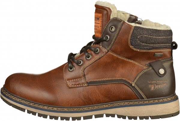 Tom Tailor Stiefelette Lederimitat Cognac Warmfutter