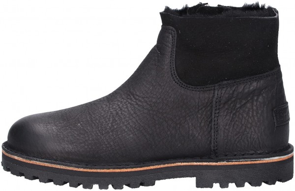 Shabbies Amsterdam Stiefelette Leder Schwarz Warmfutter