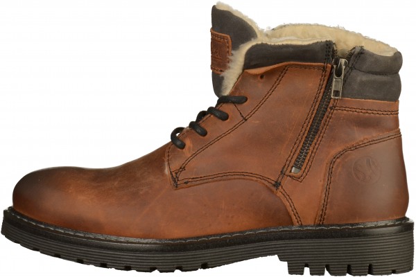 s.Oliver Stiefelette Leder Cognac Warmfutter